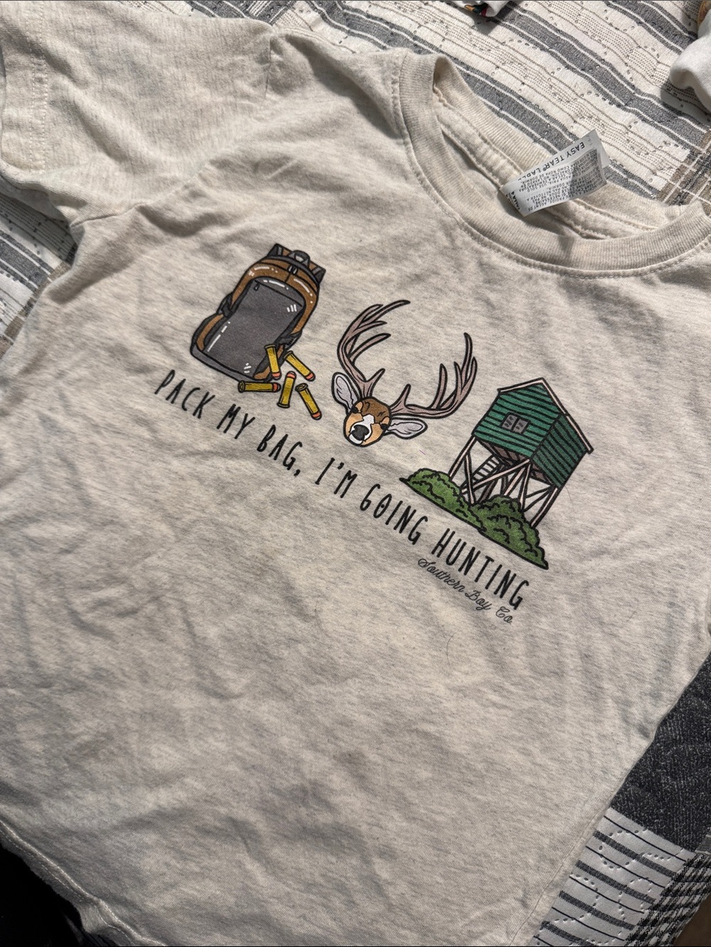 Pack My Bag I'm Going Hunting Graphic Tee - Beige